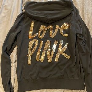Victoria’s Secret Pink hooded sweatshirt with gold sequins